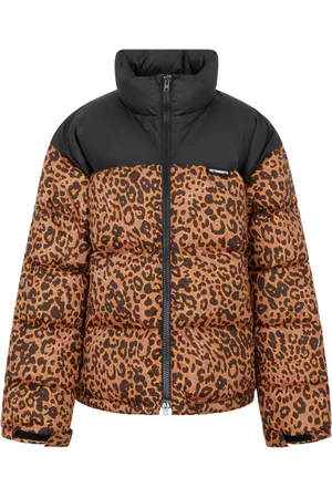 Vetements Femme, Vestes, Multicolore, Taille: 38 FR Doudoune Léopard Noire Aw23