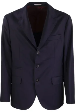 Brunello Cucinelli Homme, Vestes, Bleu, Taille: L Veste Déstructurée en Laine