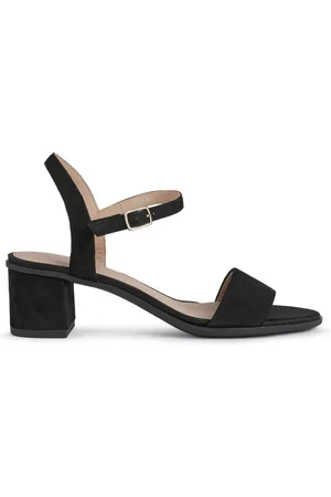 Geox Femme, Chaussures, Noir, Taille: 37 EU Sandales à Talons Hauts en Cuir Noir