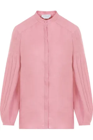 GABRIELA HEARST Femme, Blouses et Chemises, Rose, Taille: 36 FR Chemisier en lin rose col coréen