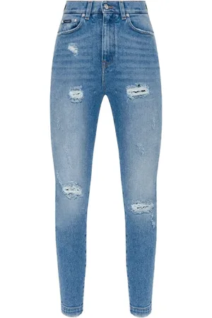 Dolce & Gabbana Femme, Jeans, Bleu, Taille: 40 FR Jean Bleu Effet Vintage
