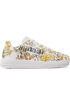 VERSACE Femme, Chaussures, Multicolore, Taille: 37 EU Baskets en Cuir à Imprimé Baroque pour Femmes