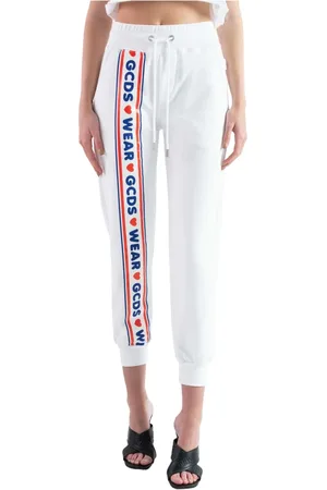 GCDS Femme, Pantalons, Blanc, Taille: 38 FR Pantalon de Sport Blanc
