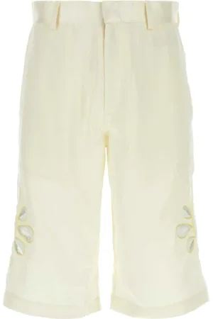 Bluemarble Homme, Shorts, Blanc, Taille: L Ivory Satin Bermuda Shorts