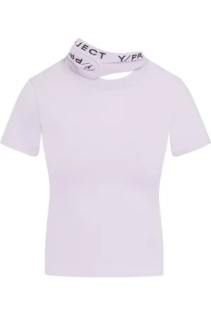 Y / PROJECT Femme, Tops, Blanc, Taille: 36 FR T-shirt en coton lilas Top rose violet