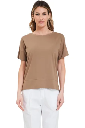 ALPHA STUDIO Femme, Tops, Brun, Taille: 36 FR Giro Box T-Shirt Trendy Design