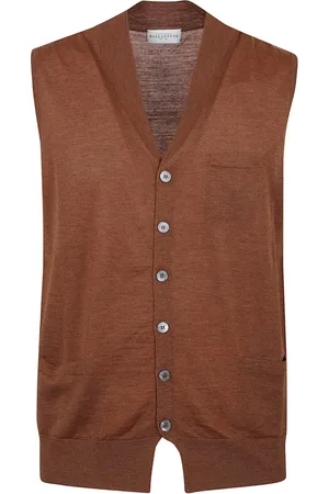 BALLANTYNE Homme, Pulls, Brun, Taille: 2XL Gilet classique col en V