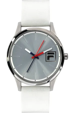 Fila Homme, Accessoires, Blanc, Taille: ONE Size Montre en cuir pour homme style 38-116-004