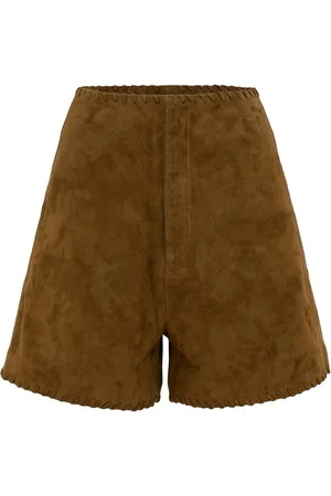 MVP Wardrobe Femme, Shorts, Brun, Taille: 36 FR Shorts en daim taille haute avec poches
