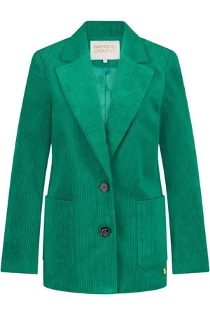 Fabienne Chapot Femme, Vestes, Vert, Taille: 36 FR Blazer en velours côtelé avec col Clic
