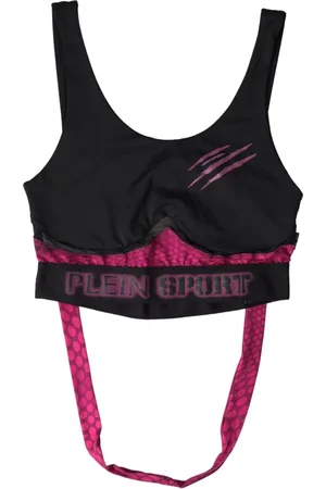 Philipp Plein Femme, Sport, Noir, Taille: 40 FR Athlète Fermeture Crochet Soutien-Gorge de Sport