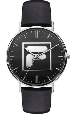 Fila Homme, Accessoires, Noir, Taille: ONE Size Montre en cuir pour homme style 38-108-002