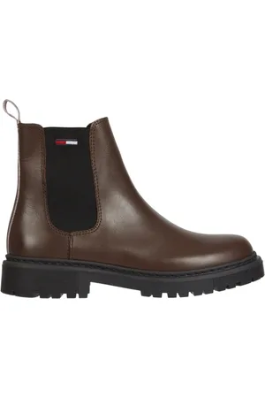 Tommy Hilfiger Femme, Chaussures, Brun, Taille: 36 EU Bottines Chelsea en Cuir Marron
