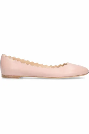 Chloé Femme, Chaussures, Rose, Taille: 39 EU Chaussures de Ballerine Rose à Bord Ondulé