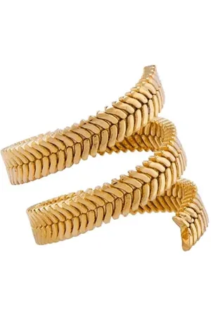 FEDERICA TOSI Femme, Accessoires, Jaune, Taille: ONE Size Bague spirale en bronze plaqué or 18kt
