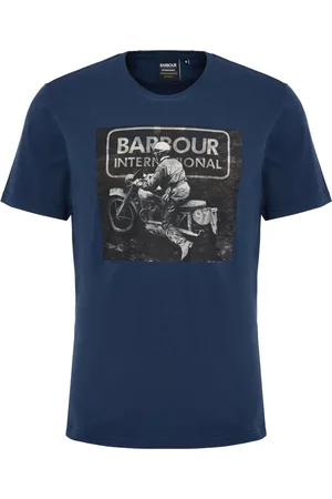 Barbour Homme, Tops, Bleu, Taille: M Vintage Print Race Tee