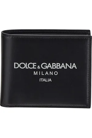 Dolce & Gabbana Homme, Accessoires, Noir, Taille: ONE Size Portefeuille bi-fold en cuir avec logo
