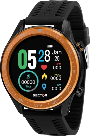 Sector No Limits Homme, Accessoires, Noir, Taille: ONE Size S-02 Smart Montre Numérique Orange