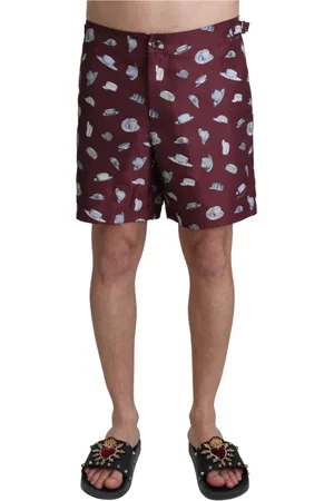 Dolce & Gabbana Homme, Shorts, Multicolore, Taille: S Maroon Hats Print Maillots de bain Shorts