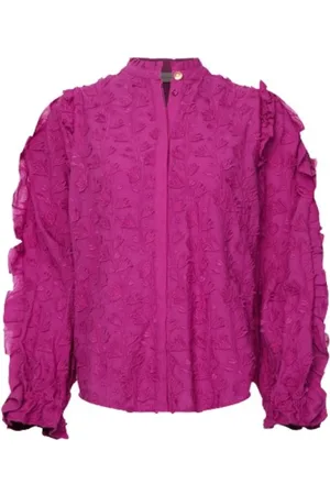 Fabienne Chapot Femme, Blouses et Chemises, Violet, Taille: 36 FR Blouse à Volants Florale