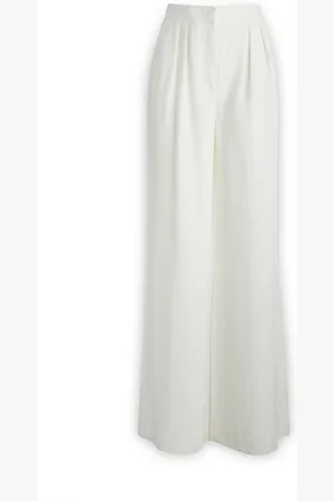 Alberta Ferretti Femme, Pantalons, Blanc, Taille: 40 FR Pantalons Larges Élégants