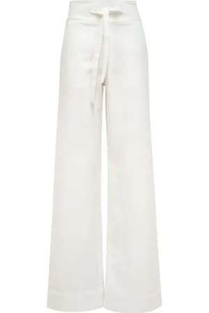 MVP Wardrobe Femme, Pantalons, Blanc, Taille: 40 FR Jeans palazzo taille haute en denim foncé