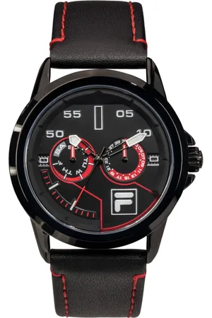 Fila Homme, Accessoires, Noir, Taille: ONE Size Montre Homme Élégante Bracelet Cuir