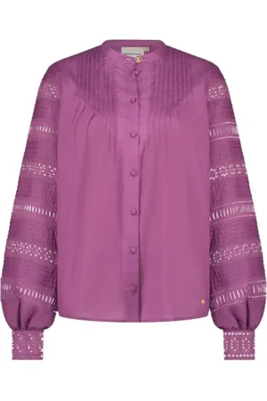 Fabienne Chapot Femme, Blouses et Chemises, Violet, Taille: 36 FR Blouse Vreni avec Broderie