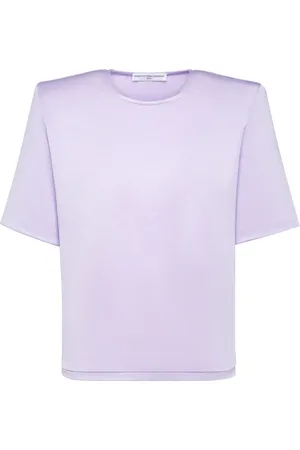 MVP Wardrobe Femme, Tops, Violet, Taille: 40 FR T-shirt Col Rond Effet Brillant
