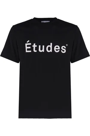 Etudes Homme, Tops, Noir, Taille: S T-shirt Blanc avec Logo en Coton