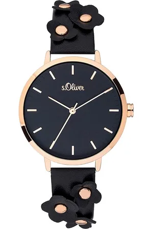 QS by s.Oliver Femme, Accessoires, Noir, Taille: ONE Size Montre Analogique Noire So-3700-Lq