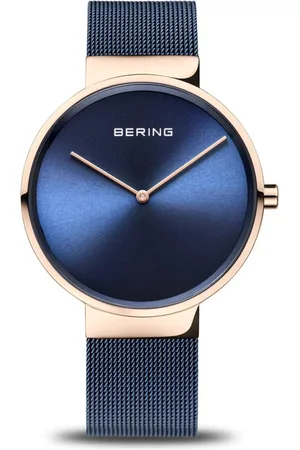 Bering Femme, Accessoires, Bleu, Taille: ONE Size Montre Classique en Quartz Milanaise Bleue