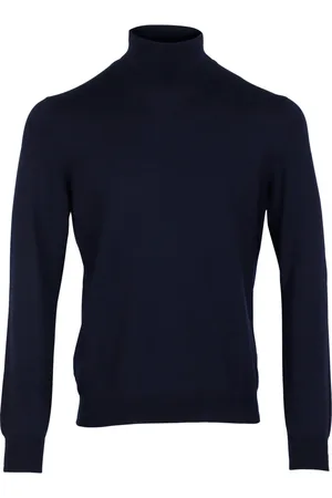 Gran Sasso Homme, Pulls, Bleu, Taille: L Pull à col roulé bleu foncé intemporel