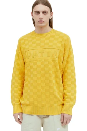Patta Homme, Pulls, Jaune, Taille: S Pull en tricot côtelé perle