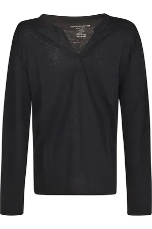 Majestic Homme, Tops, Bleu, Taille: L Pulls Élégants
