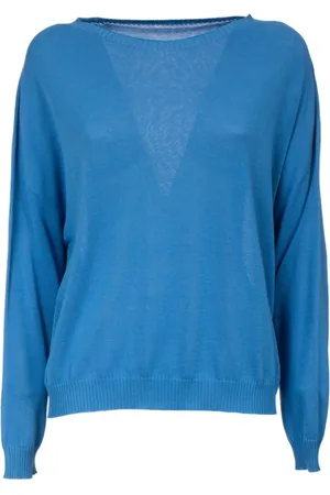 LE TRICOT PERUGIA Femme, Pulls, Bleu, Taille: 38 FR Haut à Manches Longues en Coton