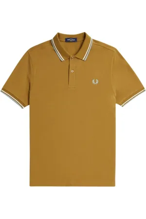 Fred Perry Homme, Tops, Brun, Taille: L Polo à Double Liseré
