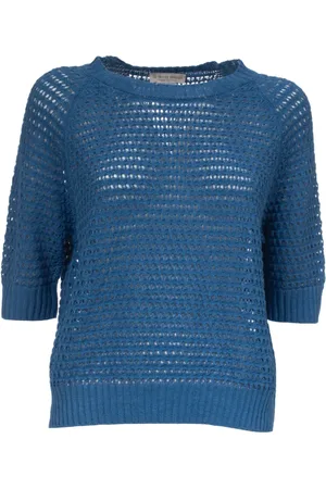 LE TRICOT PERUGIA Femme, Pulls, Bleu, Taille: 40 FR Haut en tricot de lin et coton