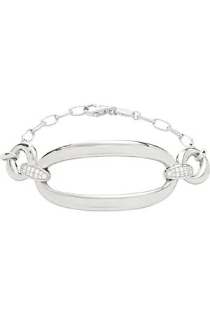 Fossil Femme, Accessoires, Gris, Taille: ONE Size Bracelet en argent avec détail en pierre