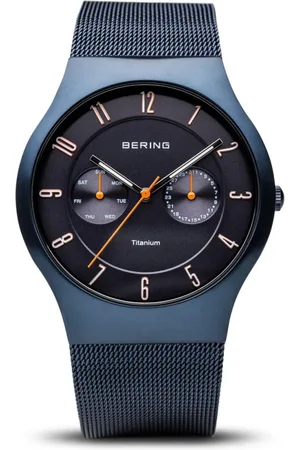 Bering Homme, Accessoires, Bleu, Taille: ONE Size Titanium Milanese Quartz Watch