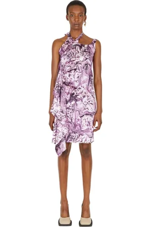 Ninamounah Femme, Robes, Multicolore, Taille: 36 FR Robe Mini Asymétrique à Imprimé Abstrait