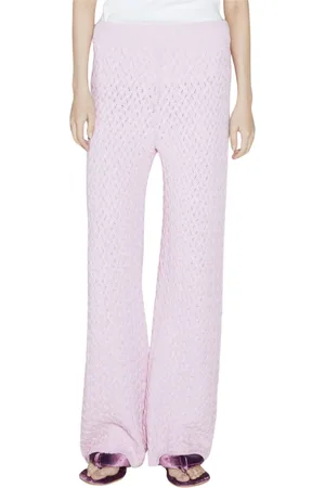 Isa Boulder Femme, Pantalons, Rose, Taille: 38 FR Chunky Cableweave Wide-Leg Pants
