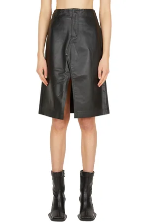 Eytys Femme, Jupes, Noir, Taille: 42 FR Jupe Capella en Cuir avec Fermeture Éclair