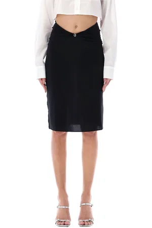 COPERNI Femme, Jupes, Noir, Taille: 36 FR Jupe Midi Dos Triangle