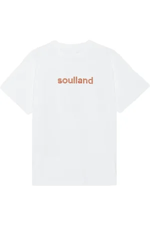 Soulland Unisex, Tops, Blanc, Taille: M/L T-shirt avec logo en strass