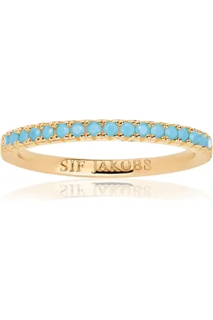 Sif Jakobs Femme, Accessoires, Jaune, Taille: 56 MM Bague en Argent Turquoise Facettée Ellera