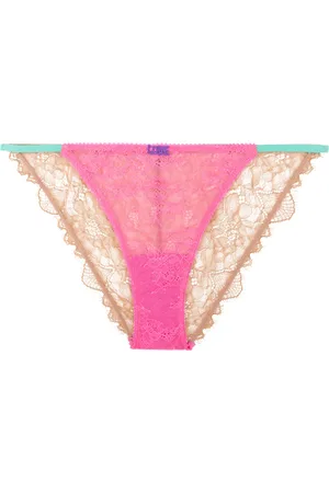 LOVE Stories Femme, Maillots de bain, Multicolore, Taille: 42 FR Rose Sauvage Slip Dentelle Style Tanga