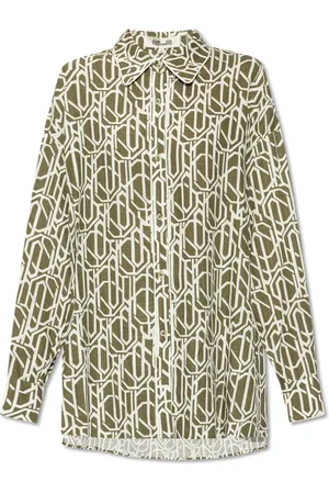Diane von Furstenberg Femme, Blouses et Chemises, Vert, Taille: 38 FR Chemise à motif par