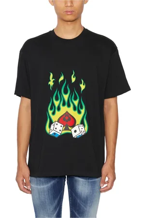 JUST DON Homme, Tops, Noir, Taille: XL T-shirt col rond en coton