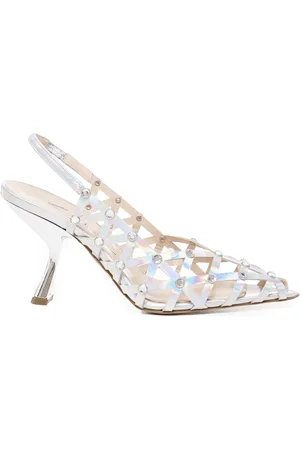 ALCHIMIA Femme, Chaussures, , Taille: 40 EU Escarpins en Cuir Métallique avec Talon Asymétrique